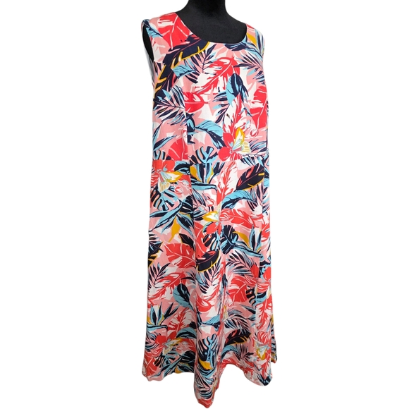 Jessica London Dresses & Skirts - Jessica London Tropical Floral Linen Blend Maxi Dress 16W Vacation Resort